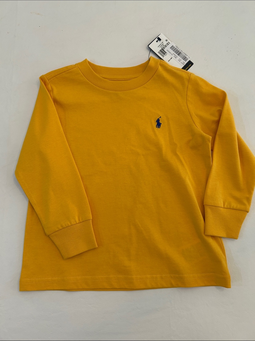 Ralph Lauren Long-Sleeve Crewneck Tee - Yellow with Navy Logo